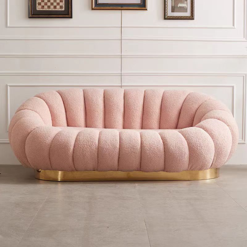 Gaoliang Sofa Pink Lamb Wool Fabric Cloud Bubble Couch Luxury Sofa Set OEM/ODM (SF58)