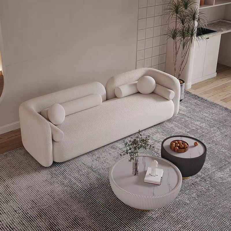 Gaoliang Sofa Nordic Furniture Design Modern Teddy White Fabric 3 Seater Sectional Couch OEM/ODM (SF59)
