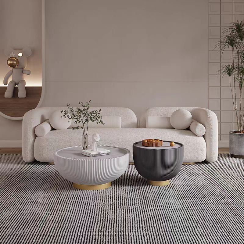 Gaoliang Sofa Nordic Furniture Design Modern Teddy White Fabric 3 Seater Sectional Couch OEM/ODM (SF59)