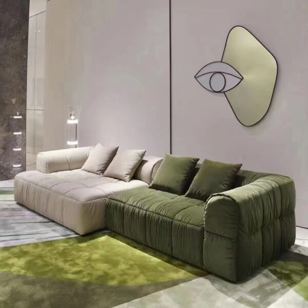 Gaoliang Sofa Velvet Fabric Couch 7 Seater Sectional l Shape Sofa Set OEM/ODM (SF60)