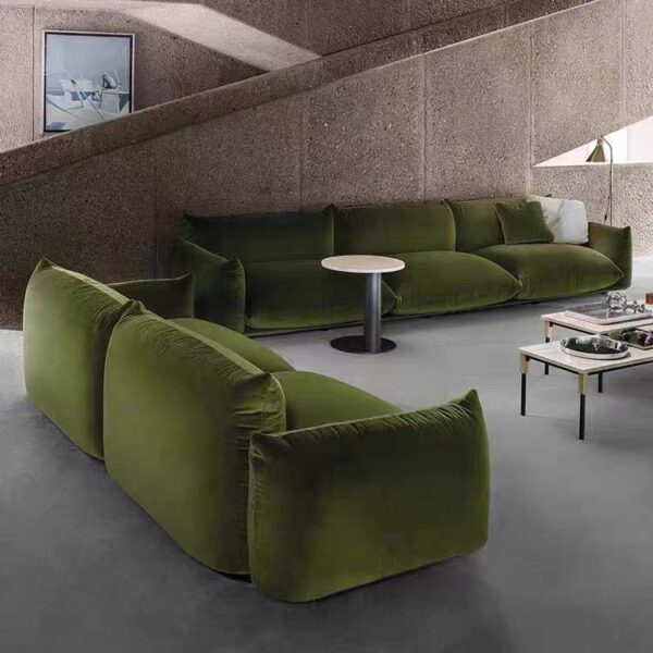 Gaoliang Sofa Living Room Modern Lounge Green Velvet 3 Seater Sectional OEM/ODM (SF61)