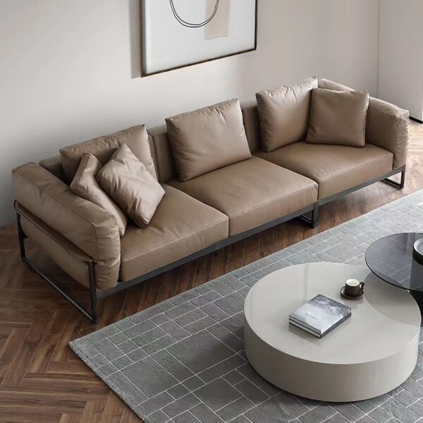 Gaoliang Sofa Italian Luxury Leather Modern 3 Seater Sectional Couch Sofa Set OEM/ODM (SF62)