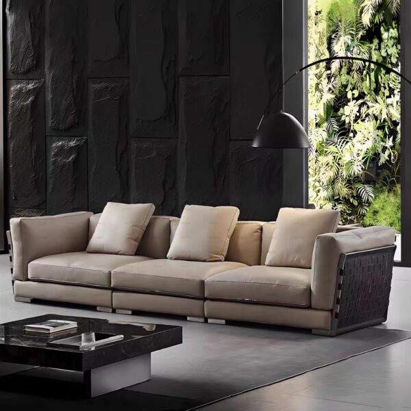 Gaoliang Sofa Italian Luxury Leather l Shape 7 Seater Recliner Modern Sectional OEM/ODM (SF67)