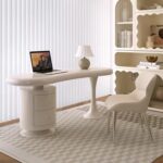 Gaoliang Office Desks Modern White Beautiful Computer Desk and Chair for Office OEM/ODM (SZ02)