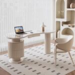 Gaoliang Office Desks Luxury Design Modern Executive White Marble Stone Top OEM/ODM (SZ17)