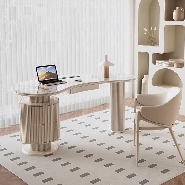 Gaoliang Office Desks Luxury Design Modern Executive White Marble Stone Top OEM/ODM (SZ17)