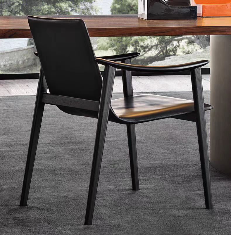 YZ210-3 Gaoliang Dining Chair Nordic Style Comfortable Leather Wood Chair Armchair Backrest OEM/ODM (YZ210)