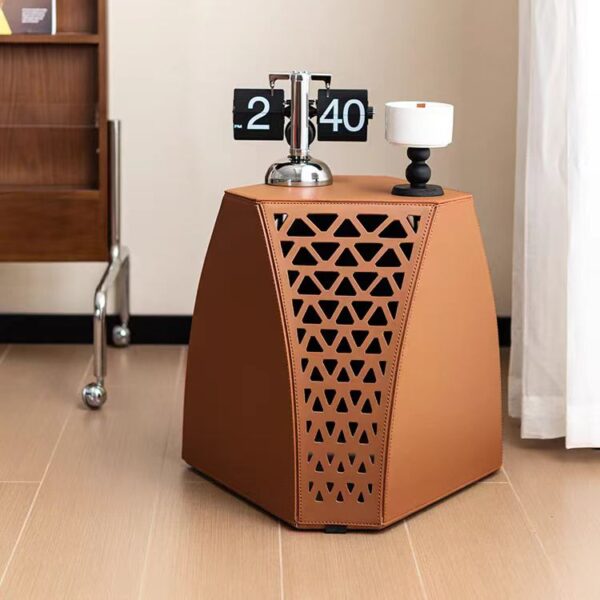 Gaoliang Side Table High-end Modern Saddle Leather Multi-functional Sofa Corner Table OEM/ODM (BJ102)