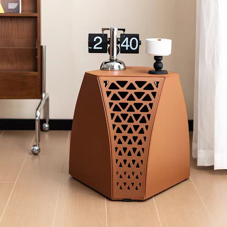 Gaoliang Side Table High-end Modern Saddle Leather Multi-functional Sofa Corner Table OEM/ODM (BJ102)
