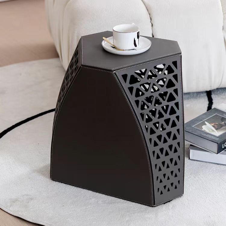 Gaoliang Side Table High-end Modern Saddle Leather Multi-functional Sofa Corner Table OEM/ODM (BJ102)