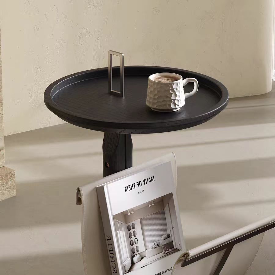 Gaoliang Side Table Designer Creative Saddle Leather Metal Frame Sofa Corner Coffee Table OEM/ODM (BJ95)