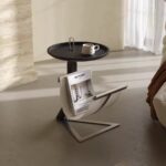 Gaoliang Side Table Designer Creative Saddle Leather Metal Frame Sofa Corner Coffee Table OEM/ODM (BJ95)