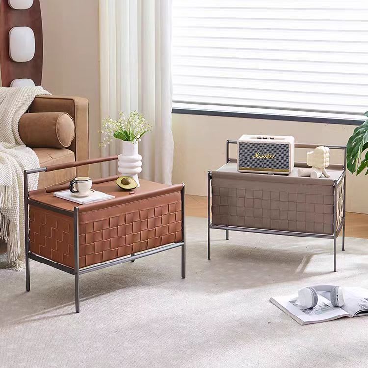 Gaoliang Side Table Italian Design Saddle Leather High-end Small Table OEM/ODM (BJ98)
