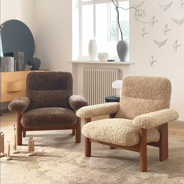 Gaoliang Leisure Chair Ash Wood Armchair Modern Lounge Single Sofa Boucle Accent Chairs OEM/ODM (DY269)