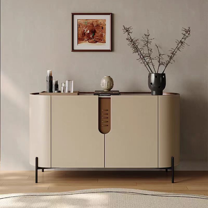 Gaoliang Sideboard Cabinet Modern Minimalist Luxury Italian Saddle Leather Storage Sideboard OEM/ODM (GZ105)