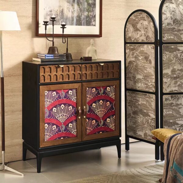 Gaoliang Sideboard Cabinet French Retro Modern Carved Luxury Solid Wood Sideboard OEM/ODM (GZ164)