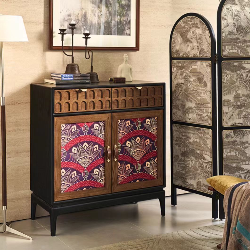 Gaoliang Sideboard Cabinet French Retro Modern Carved Luxury Solid Wood Sideboard OEM/ODM (GZ164)