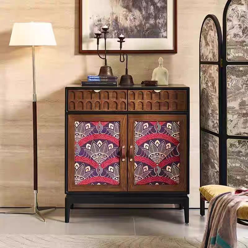 Gaoliang Sideboard Cabinet French Retro Modern Carved Luxury Solid Wood Sideboard OEM/ODM (GZ164)