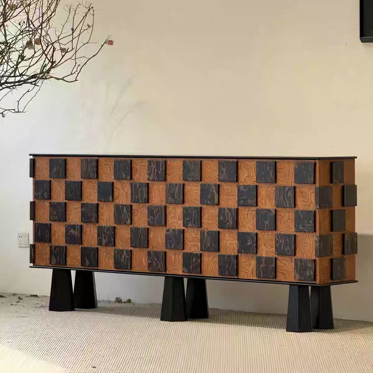Gaoliang Sideboard Cabinet Mid Century Designer Luxury Solid Wood Home Furniture Sideboard OEM/ODM (GZ168)