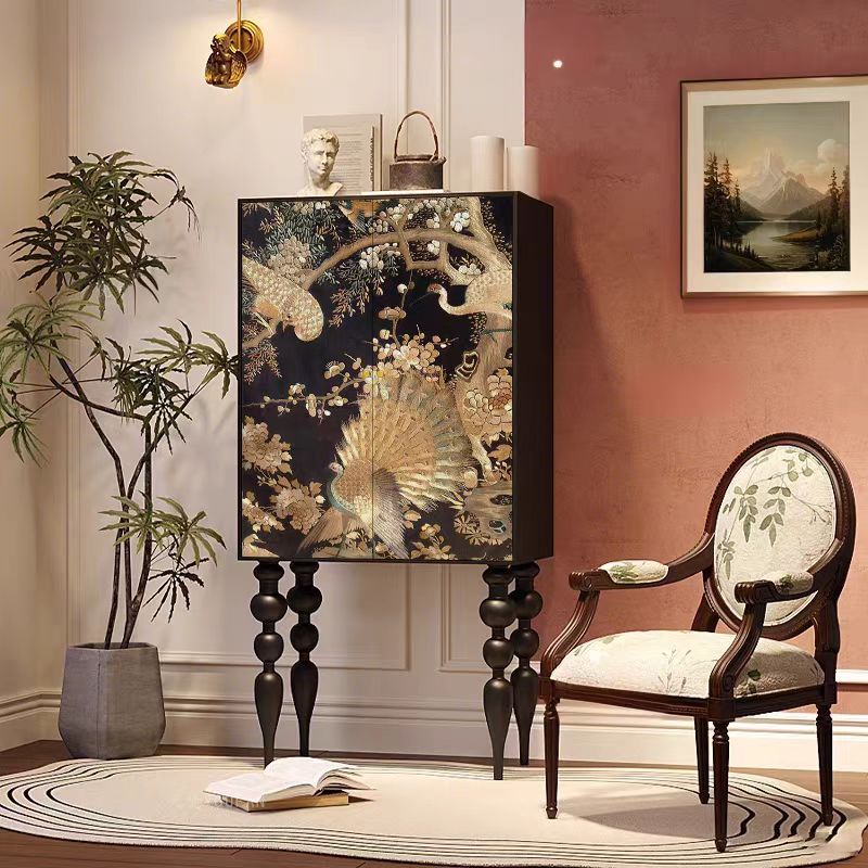 Gaoliang Sideboard Cabinet French Style Retro Painting Art Wooden Storage Cabinet OEM/ODM (GZ172)