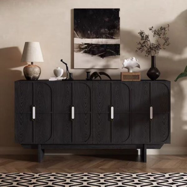 Gaoliang Sideboard Cabinet Modern Wooden Black Fashion Storage Cabinets OEM/ODM (GZ52)
