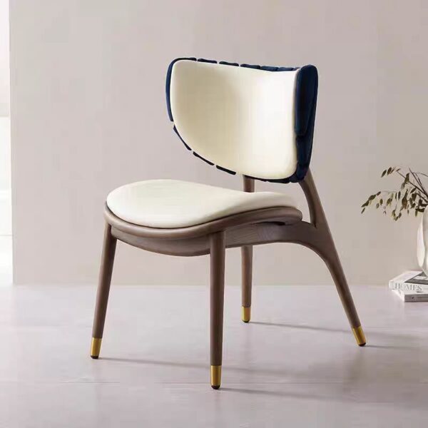 Gaoliang Dining Chair for Sale Light Luxury Leather High Quality Backrest Solid Wood Frame OEM/ODM (YZ198)