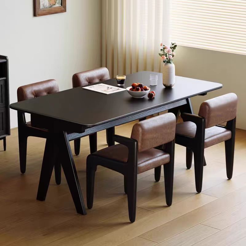 Gaoliang Dining Chair with Arms Chandigarh Retro Leather Oak Dining Chair OEM/ODM (YZ199)