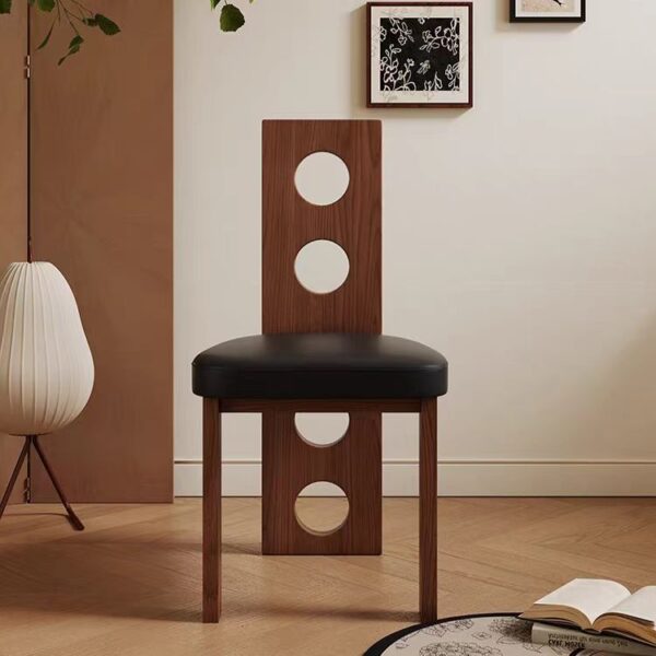 Gaoliang Dining Chairs Faux Leather French Style Medieval Solid Wood High Back OEM/ODM (YZ201)