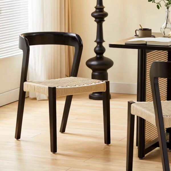 Gaoliang Rattan Dining Chair Wood Modern Nordic Style Vintage Dining Chair for Sale OEM/ODM (YZ205)