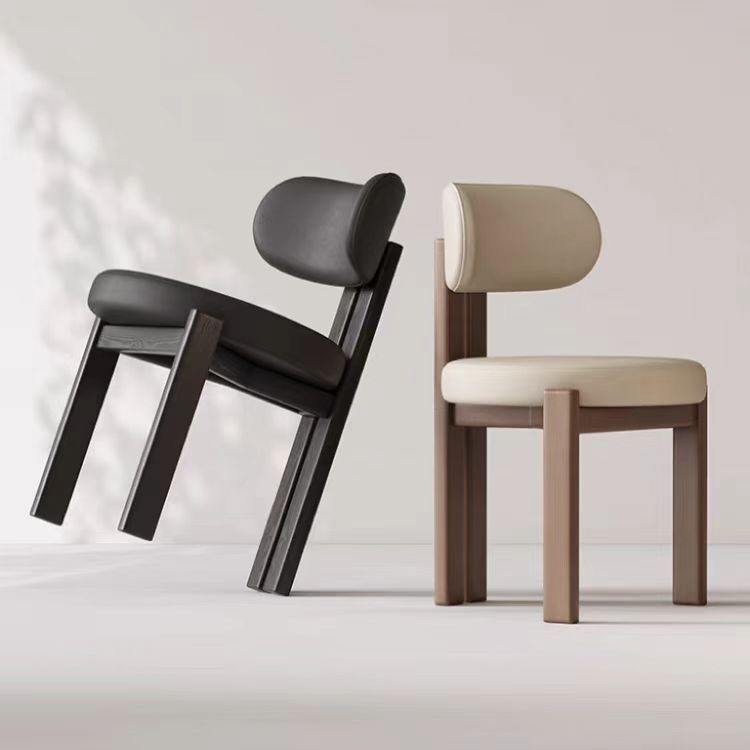 Gaoliang Dining Chair Light Luxury Italian Leather Dining rooms 6 Wooden Chairs OEM/ODM (YZ213)