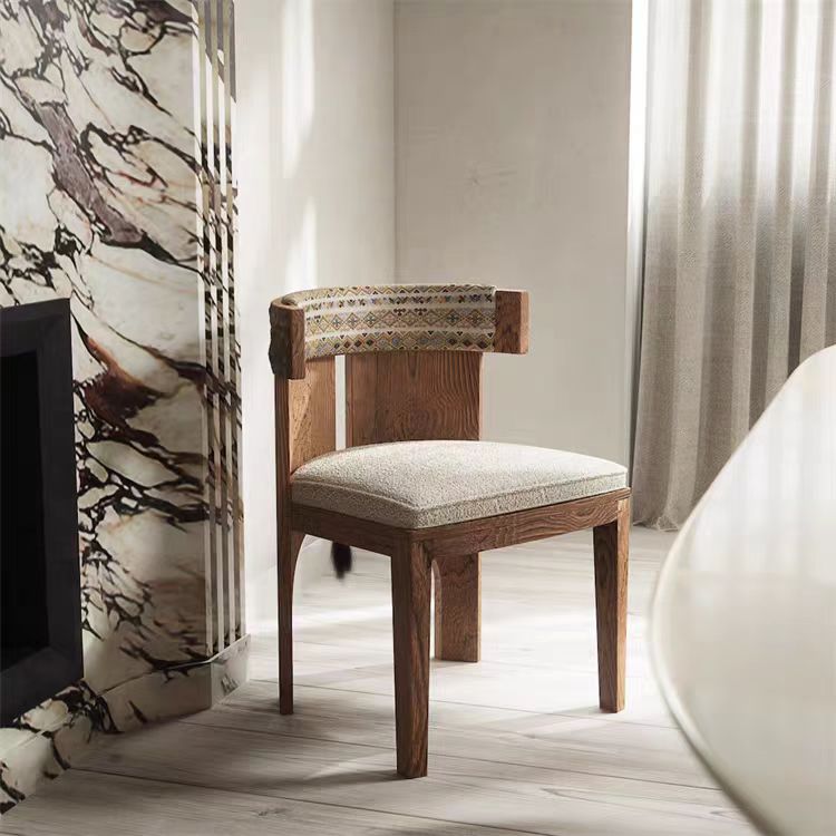 Gaoliang Dining Chair Retro and High-end Modern Wooden Household Chair OEM/ODM (YZ26)