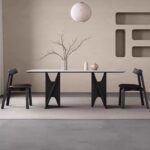 Gaoliang Dining Table and Chairs Solid Ash Wood Legs Stone Top Kitchen Table OEM/ODM (CZ210)