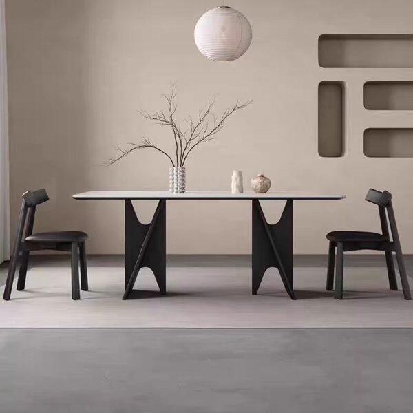 Gaoliang Dining Table and Chairs Solid Ash Wood Legs Stone Top Kitchen Table OEM/ODM (CZ210)