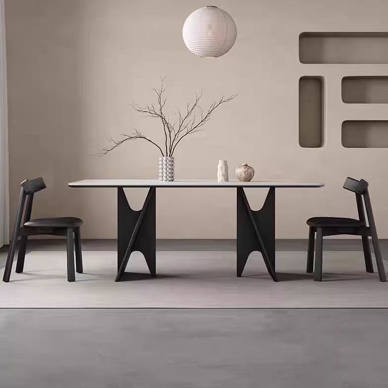 Gaoliang Dining Table and Chairs Solid Ash Wood Legs Stone Top Kitchen Table OEM/ODM (CZ210)