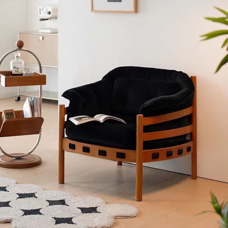 Gaoliang Lounge Chair Modern Solid Wood Single Sofa Chair Velvet Accent Chair OEM/ODM (DY270)