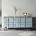 Gaoliang Storage Cabinet Modern Luxury Stone Top Blue Sideboard Cabinet OEM/ODM (GZ113)
