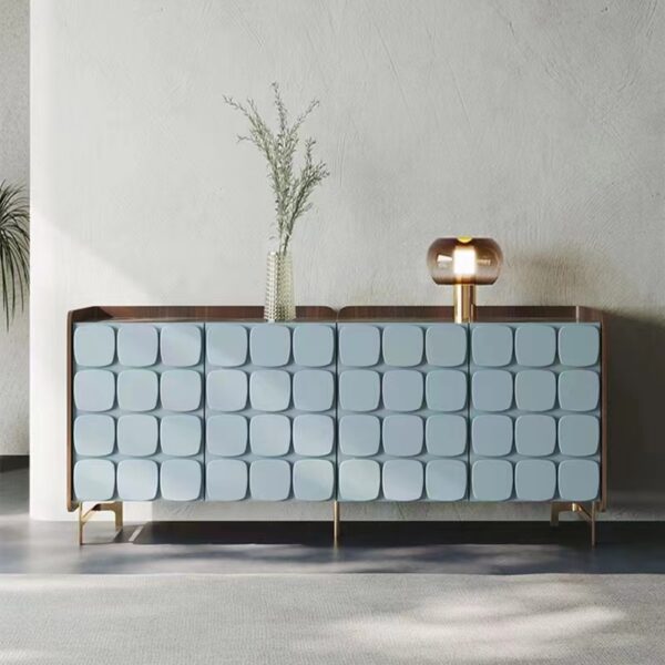 Gaoliang Storage Cabinet Modern Luxury Stone Top Blue Sideboard Cabinet OEM/ODM (GZ113)