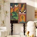 Gaoliang Sideboard Cabinet American Style Retro Minimalist High Foot Cabinet OEM/ODM (GZ173)