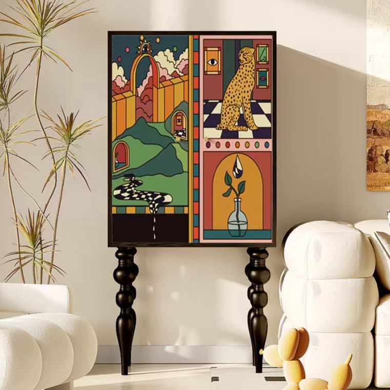 Gaoliang Sideboard Cabinet American Style Retro Minimalist High Foot Cabinet OEM/ODM (GZ173)