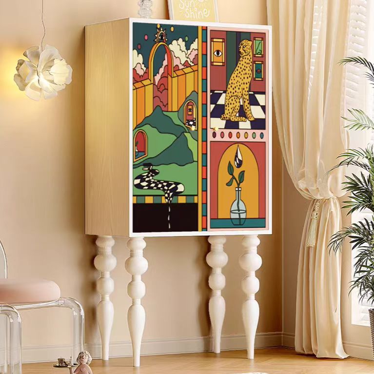 Gaoliang Sideboard Cabinet American Style Retro Minimalist High Foot Cabinet OEM/ODM (GZ173)