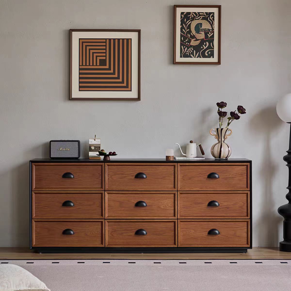 Gaoliang Sideboard Cabinet French Retro Solid Wood Chest of Drawer of Bedroom Cabinets Furniture OEM/ODM (GZ176)