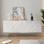 Gaoliang Sideboard for Living Room Curved Cabinets Black or White Sideboard OEM/ODM (GZ79)