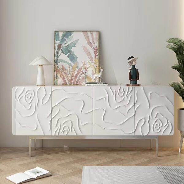 Gaoliang Sideboard for Living Room Curved Cabinets Black or White Sideboard OEM/ODM (GZ79)