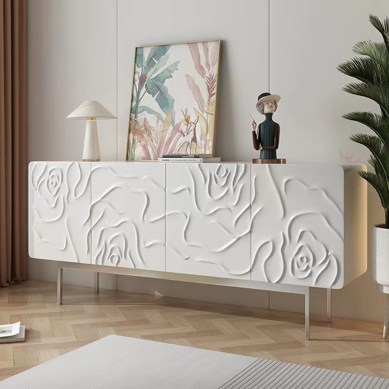 Gaoliang Sideboard for Living Room Curved Cabinets Black or White Sideboard OEM/ODM (GZ79)