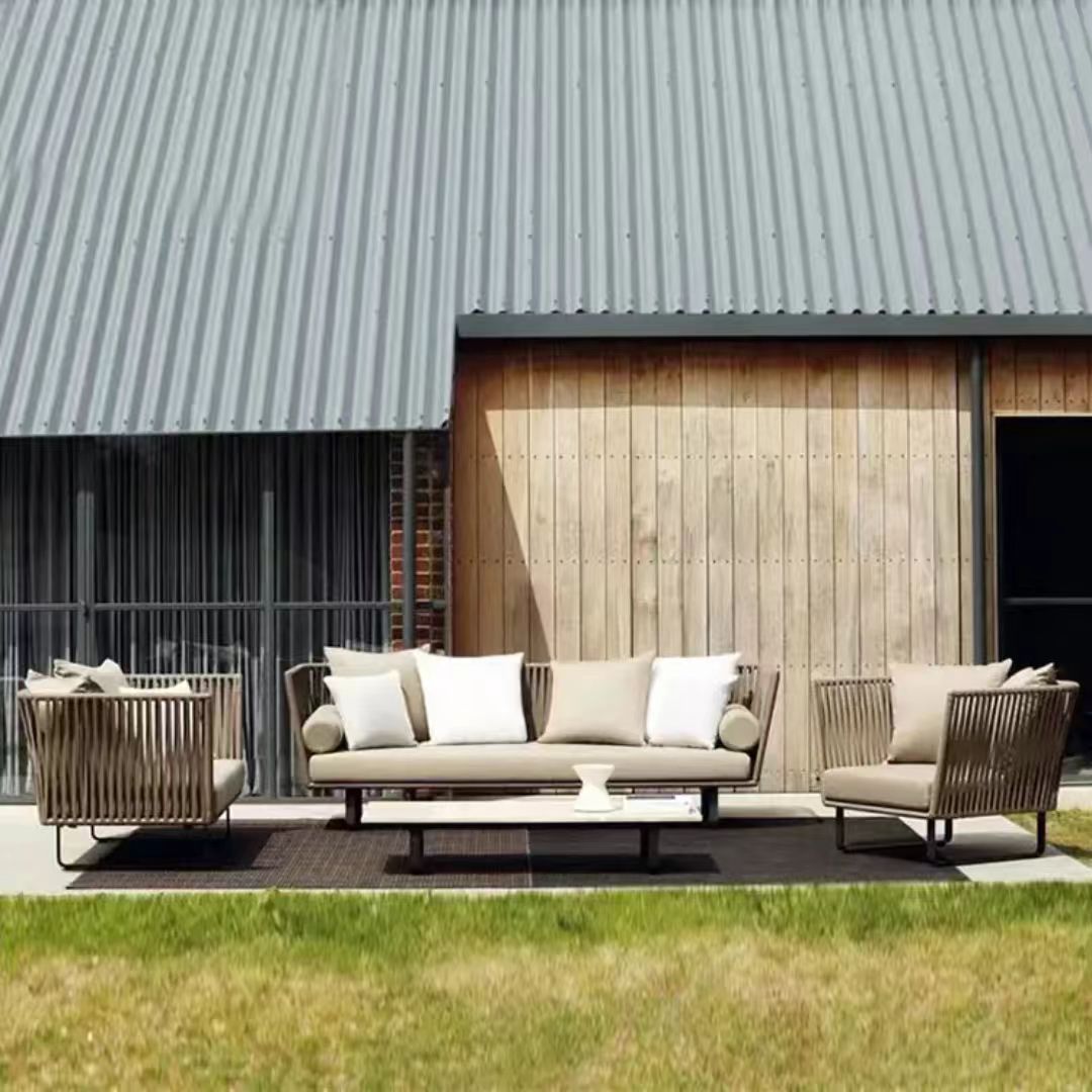 Gaoliang Outdoor Sofa with Chaise Modern Aluminum Waterproof Garden Sofa Set Sale OEM/ODM(HWSF15)