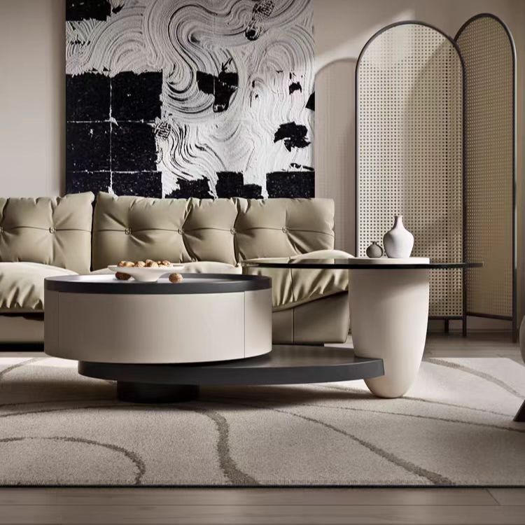 Gaoliang Coffee Table and Side Table Set with Storage Round Luxury Living Room Coffee Table OEM/ODM (KF341)