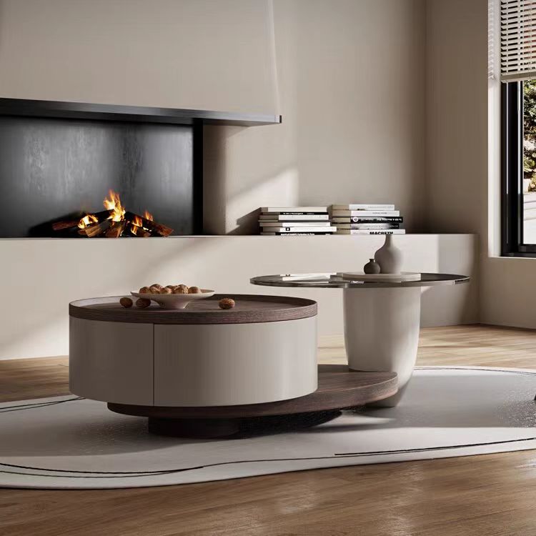 Gaoliang Coffee Table and Side Table Set with Storage Round Luxury Living Room Coffee Table OEM/ODM (KF341)