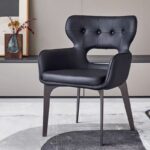Gaoliang Dining Chair Mid Century Italian Leather Metal Frame Restaurant Dining Chairs OEM/ODM (YZ139)