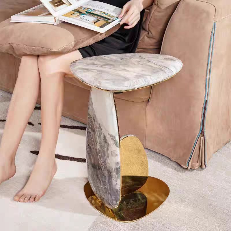 BJ116 (3) Gaoliang Side Table Modern C Shaped Light Luxury Bed Side Table OEM/ODM (BJ116)