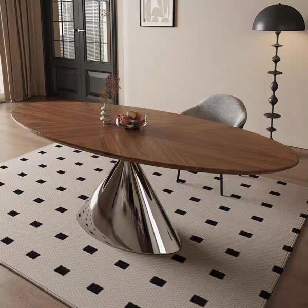 Gaoliang Dining Table Modern Oval Light Luxury Table Set for Dining Room OEM/ODM (CZ215)